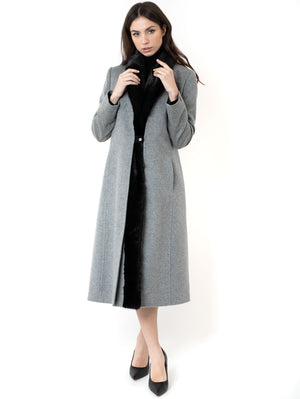 Cassandra - Cappotto in Cashmere Loro Piana con vera Pelliccia Visone - a partire da