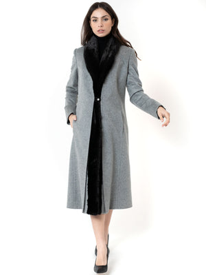 Cassandra - Cappotto in Cashmere Loro Piana con vera Pelliccia Visone - a partire da