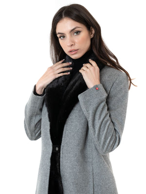 Cassandra - Cappotto in Cashmere Loro Piana con vera Pelliccia Visone - a partire da