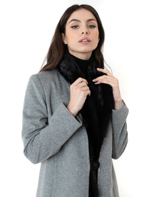 Cassandra - Cappotto in Cashmere Loro Piana con vera Pelliccia Visone - a partire da