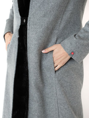 Cassandra - Cappotto in Cashmere Loro Piana con vera Pelliccia Visone - a partire da