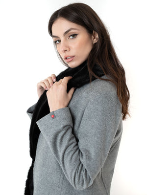 Cassandra - Cappotto in Cashmere Loro Piana con vera Pelliccia Visone - a partire da