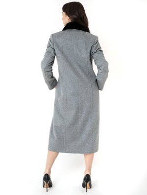 Cassandra - Cappotto in Cashmere Loro Piana con vera Pelliccia Visone - a partire da